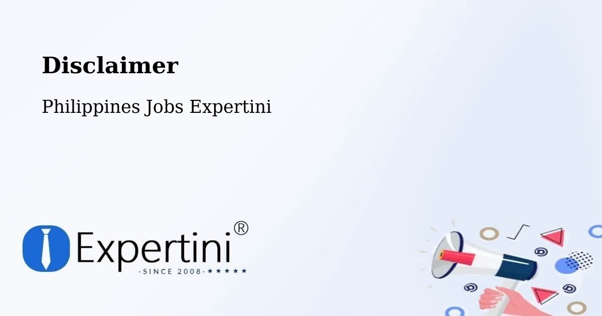 Disclaimer – Leyte - Philippines Jobs Expertini